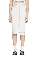 sandro Elisa Snap Front Midi Skirt at Nordstrom,