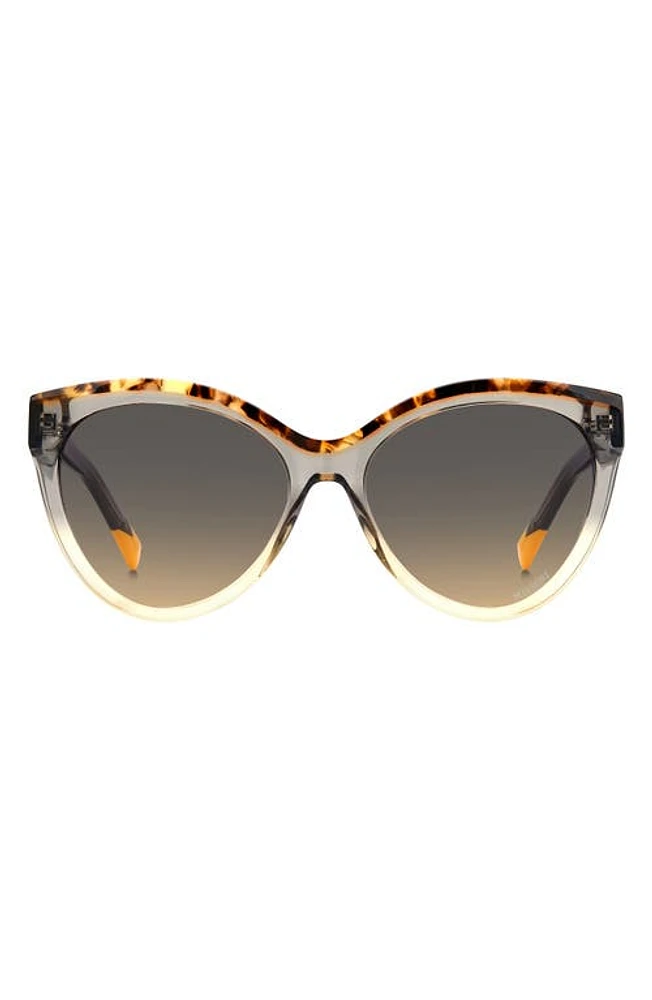 Missoni 57mm Gradient Cat Eye Sunglasses in Grey Ochre/Brown Ochre at Nordstrom