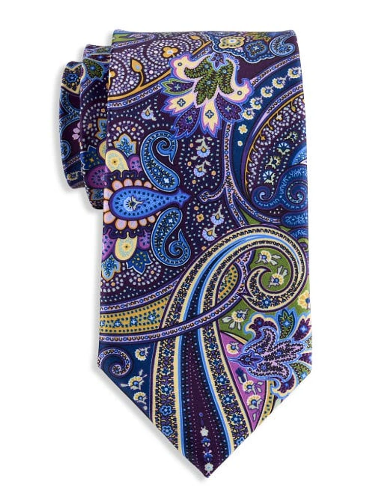 Synrgy by DXL Digital Exploded Paisley Tie in Purple at Nordstrom