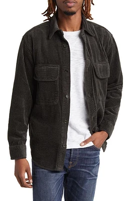 NN07 Folmer 1725 Cotton Corduroy Button-Up Shirt Jacket Dark Army at Nordstrom,