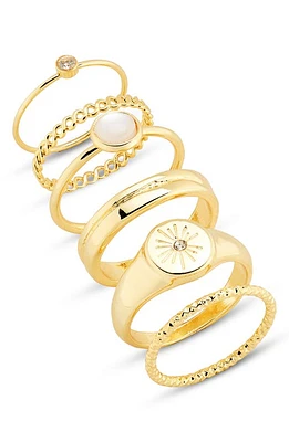 BP. Set of 6 Rings 14K Gold Dipped at Nordstrom,