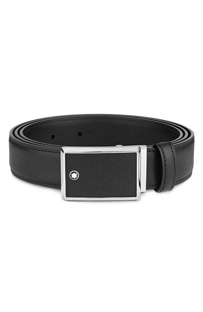 Montblanc Meisterstuck Reversible Sartorial Leather Belt in Black at Nordstrom