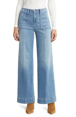 Le Jean High Waist Utility Wide Leg Jeans Salt Blue at Nordstrom,