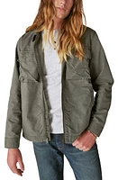 Lucky Brand Fleece Lined Shirt Jacket Raven at Nordstrom,