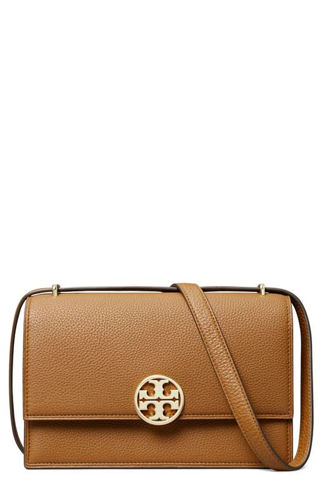 Tory Burch Miller Leather Convertible Shoulder Bag in Forest Brown at Nordstrom