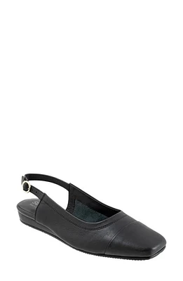 SoftWalk Vittoria Slingback Flat Black at Nordstrom,