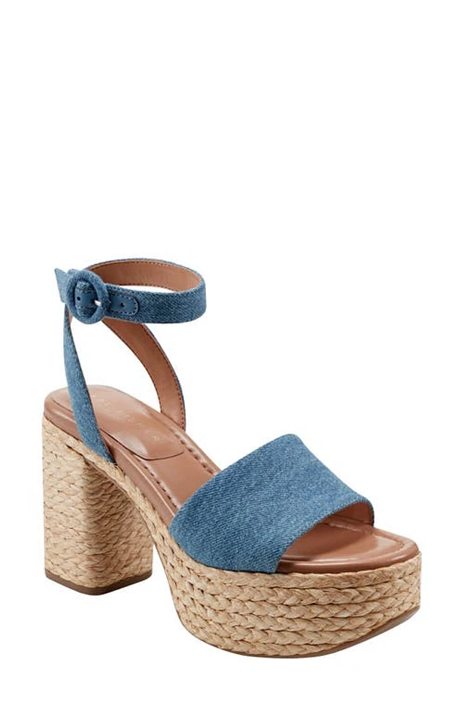 Marc Fisher LTD Palyca Platform Sandal Dark Blue 400 at Nordstrom,