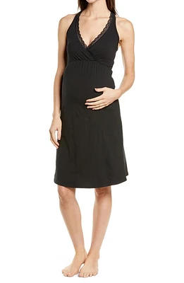 Belabumbum Aura Racerback Maternity/Nursing Chemise Black at Nordstrom,