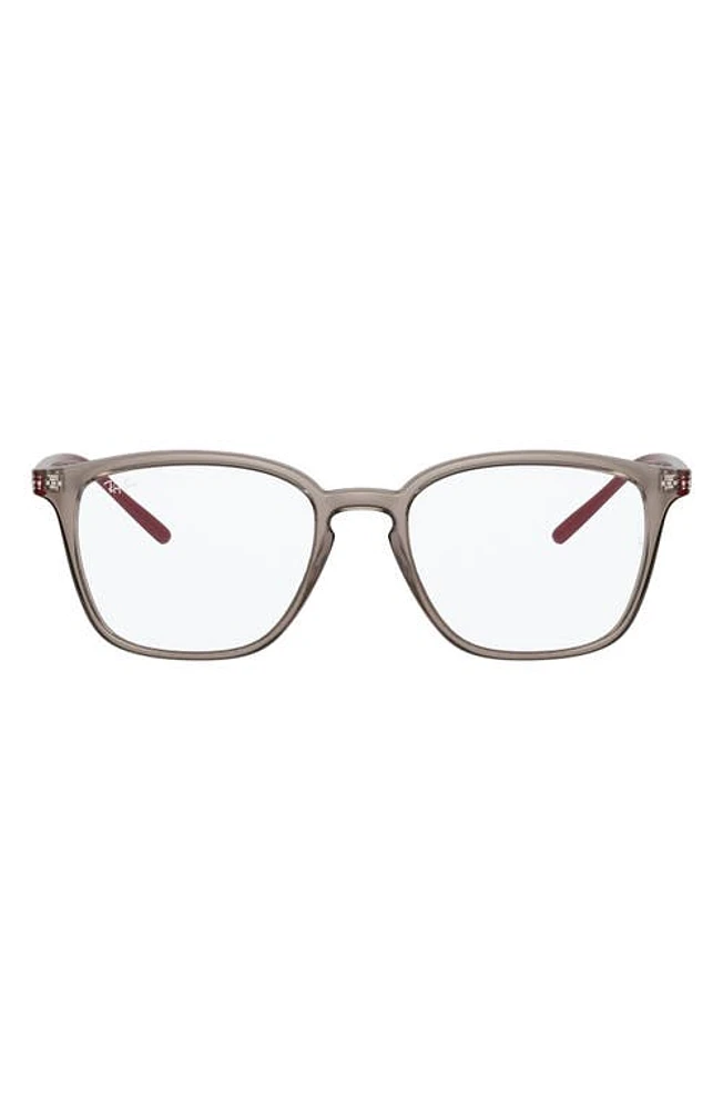 Ray-Ban Unisex 52mm Square Optical Glasses in Transparent Grey at Nordstrom