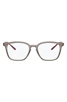 Ray-Ban Unisex 52mm Square Optical Glasses in Transparent Grey at Nordstrom