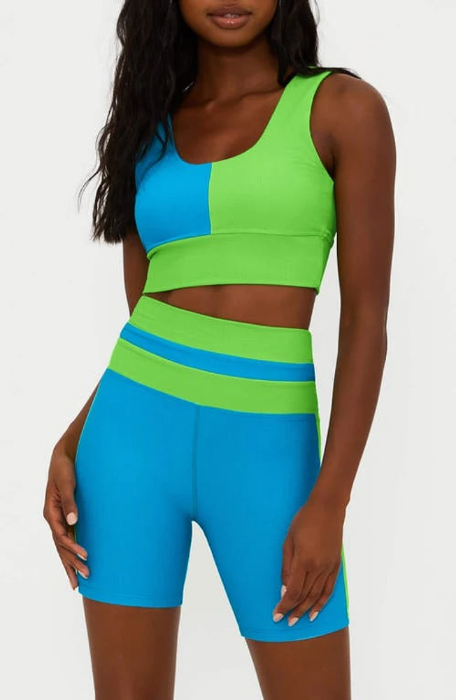 Beach Riot Carina Colorblock Sports Bra Palm Green at Nordstrom,