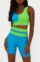 Beach Riot Carina Colorblock Sports Bra Palm Green at Nordstrom,