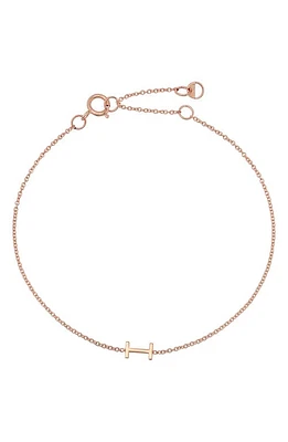 BYCHARI Initial Pendant Bracelet in 14K Rose Gold-I at Nordstrom