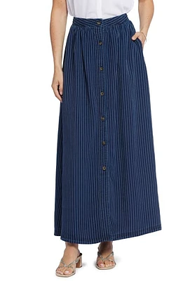 NYDJ Front Button Denim Skirt Dark Ocean at Nordstrom,