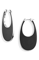 Coperni Swipe Large Lacquered Enamel Earrings in Black at Nordstrom