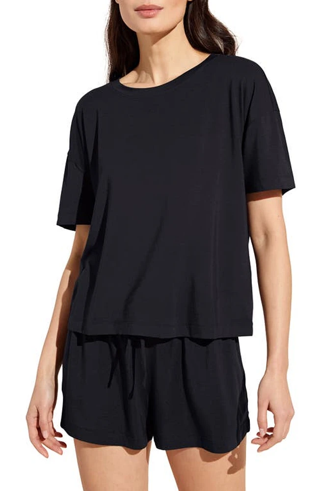 Eberjey Giselle Stretch Modal Pajama Top Black at Nordstrom,