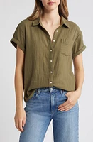 caslon(r) Cotton Gauze Camp Shirt at Nordstrom