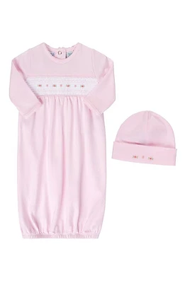 Feltman Brothers Floral Smocked Gown & Hat Set in Pink at Nordstrom, Size Newborn