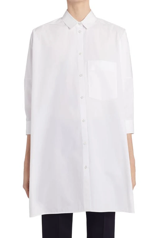 Jil Sander Organic Cotton Poplin Tunic in Optic White at Nordstrom, Size 6 Us