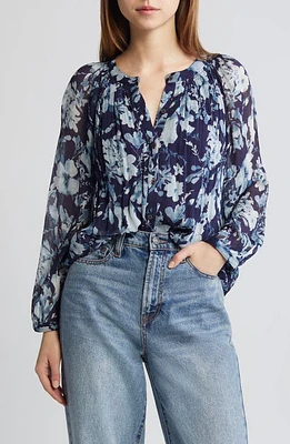 Rails Nessie Pleated Floral Top Indigo Blossoms at Nordstrom,