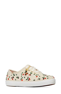 Keds x Rifle Paper Co. Cherries Champion Sneaker Natural Textile at Nordstrom,