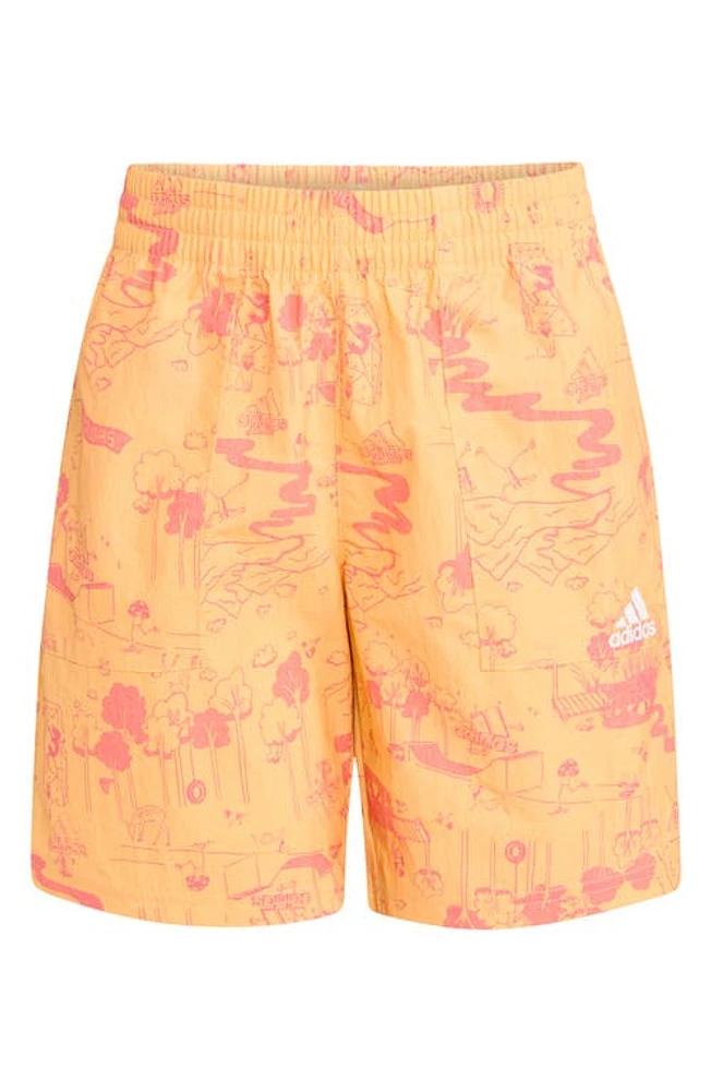 adidas Kids' 24/7 Nylon Athletic Shorts Semi Spark at