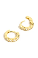 Madewell Crystal Tennis Huggie Hoop Earrings in Pale Gold at Nordstrom