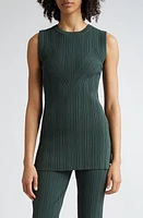 Veronica Beard Semma Variegated Rib Sleeveless Sweater Forest Green at Nordstrom,