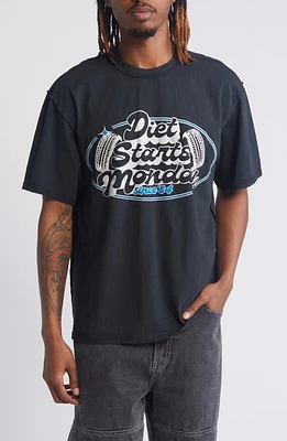 DIET STARTS MONDAY Auto Logo Cotton Graphic T-Shirt Vintage Black at Nordstrom,