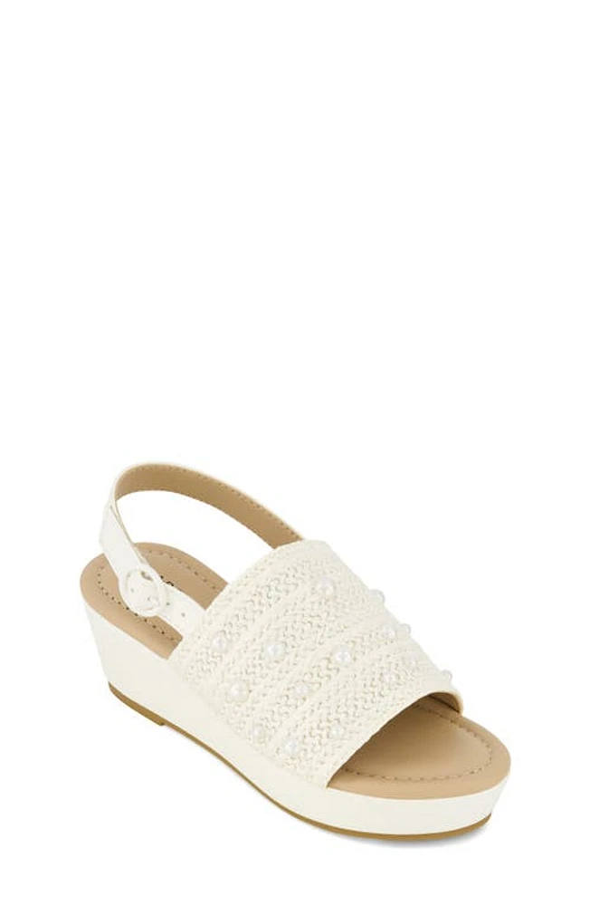 Marc Fisher Kids' Marren Slingback Wedge Sandal White at Nordstrom, M