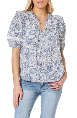 C & California Sloane Floral Cotton Blouse Snow White at Nordstrom,