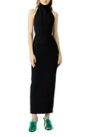 SAU LEE Patricia Halter Dress Black at Nordstrom,