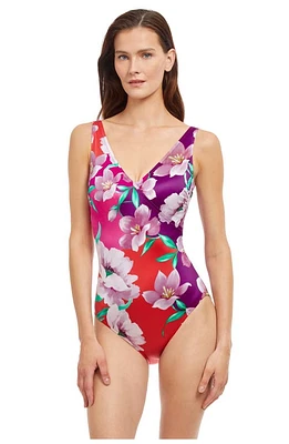 Gottex Bella Rosa Surplice One Piece Mul Cherry at Nordstrom,