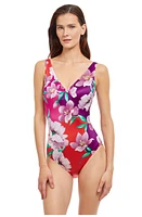 Gottex Bella Rosa Surplice One Piece Mul Cherry at Nordstrom,