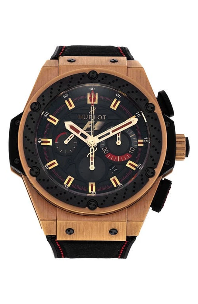 Watchfinder & Co. Hublot Preowned 2011 Big Bang King Power Chronograph Fabric & Rubber Strap Watch, 48mm in Black at Nordstrom