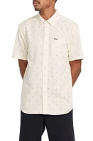 Volcom Mistere Geo Print Short Sleeve Button-Up Shirt in Dirty White at Nordstrom, Size Small