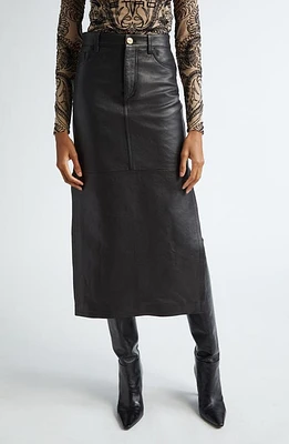 Etro Lambskin Leather Skirt Black at Nordstrom, Us