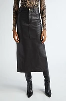 Etro Lambskin Leather Skirt Black at Nordstrom, Us