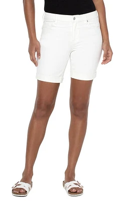 Liverpool Los Angeles Marley Cuffed Girlfriend Denim Shorts Bone White at Nordstrom,