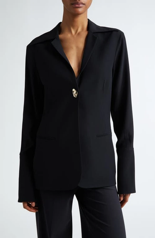 BITE Studios Komorebi Crepe Blazer Black at Nordstrom, Us