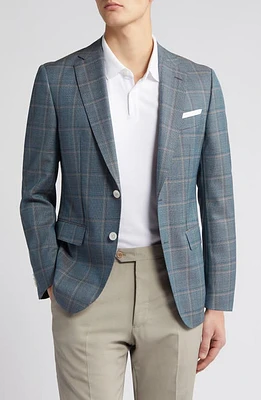 BOSS Hutson Plaid Virgin Wool Sport Coat Open at Nordstrom