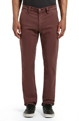 Mavi Jeans Zach Straight Leg Twill Pants in Mahogany Luxe Twill at Nordstrom, Size 29 X 32