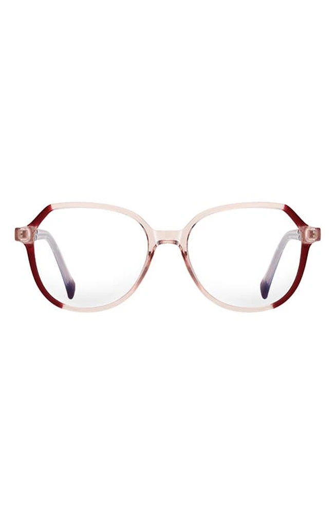 Fifth & Ninth Nelli 53mm Round Blue Light Blocking Glasses in Transparent at Nordstrom