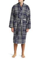 Majestic International Tidings Cotton Robe in Navy/Grey at Nordstrom