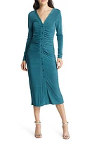 Area Stars Long Sleeve Knit Midi Dress in Teal at Nordstrom, Size Small