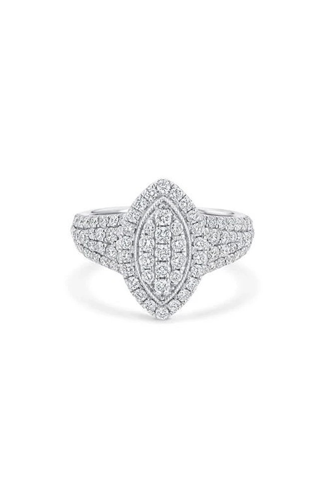 Sara Weinstock Veena Pavé Diamond Marquise Pinky Ring in White Gold at Nordstrom, Size 3.5