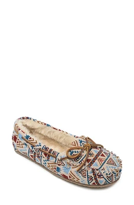 Minnetonka Cally Faux Fur Lined Slipper Cream Mosaic at Nordstrom