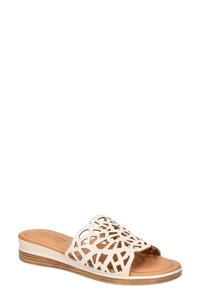 Bella Vita Cas-Italy Wedge Slide Sandal Stone Italian Leather at Nordstrom,