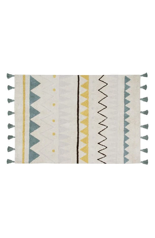 Lorena Canals Zigzag Stripe Washable Rug in Vintage Blue at Nordstrom