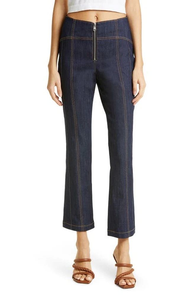 Cinq à Sept Loren Flare Leg Crop Denim Pants Indigo at Nordstrom,